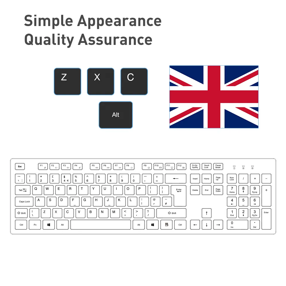 Keyboard and Mouse Combo KY-4410W-UK - - Keyceo 5