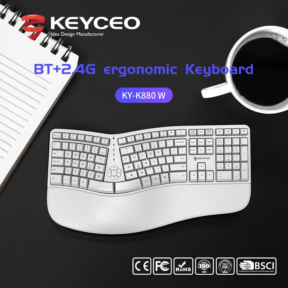 Split Ergonomic Keyboard With Wrist Rest Type Comfortably Longer Wired Ergonomic Keyboard For Laptop With Ergo Keyboard For Pc 1