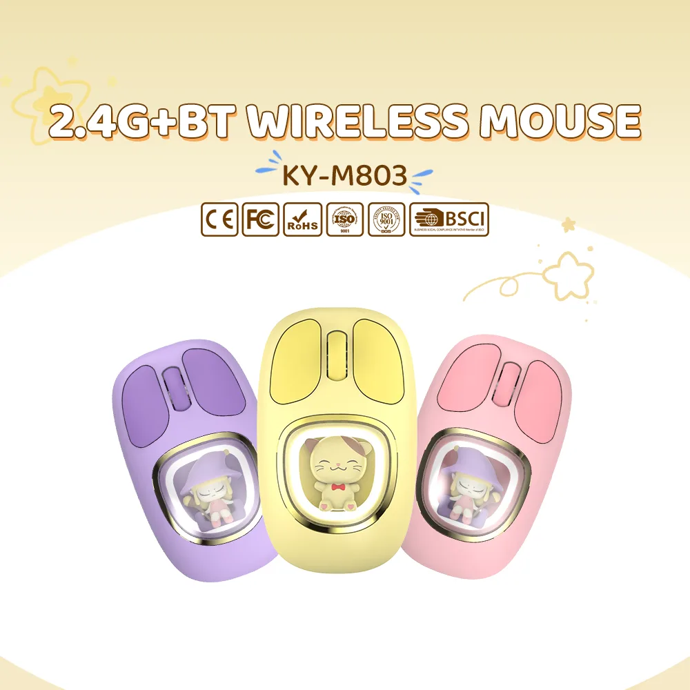 KY-M803WBR wiederaufladbare drahtlose Maus-Gaming-Computer Silent Bluetooth Mouse 2.4g Bunte Backlight PC-Gaming-Maus für Computer 1