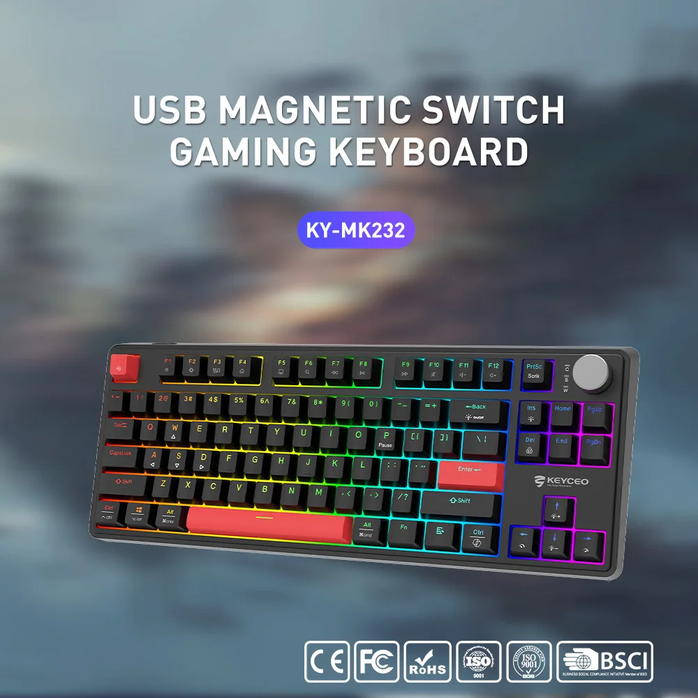 KY-MK231磁気軸ゲーミングキーボード-0.1ms超低レイテンシ、RGB照明
