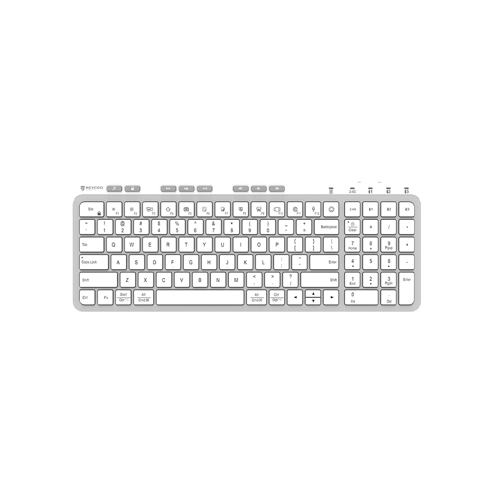 KY-X263 100-101 Keys PC Scissor Keyboard 2.4G+BT Wireless Keyboard Slim & Tall Design with AI Features 1