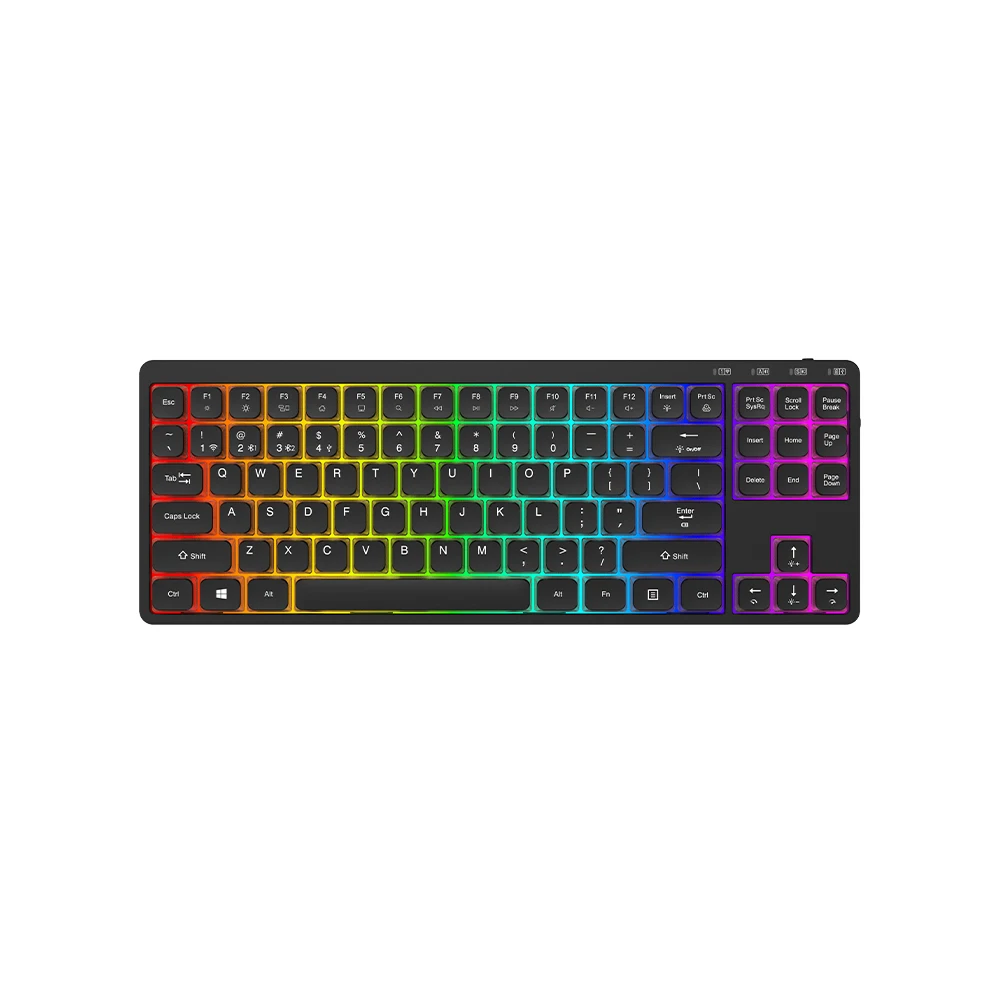 KY-MK302 OEM Manufacturing RGB 18 backlit effect multi-function keys low profile mechanical keyboard for gaming and office use 1