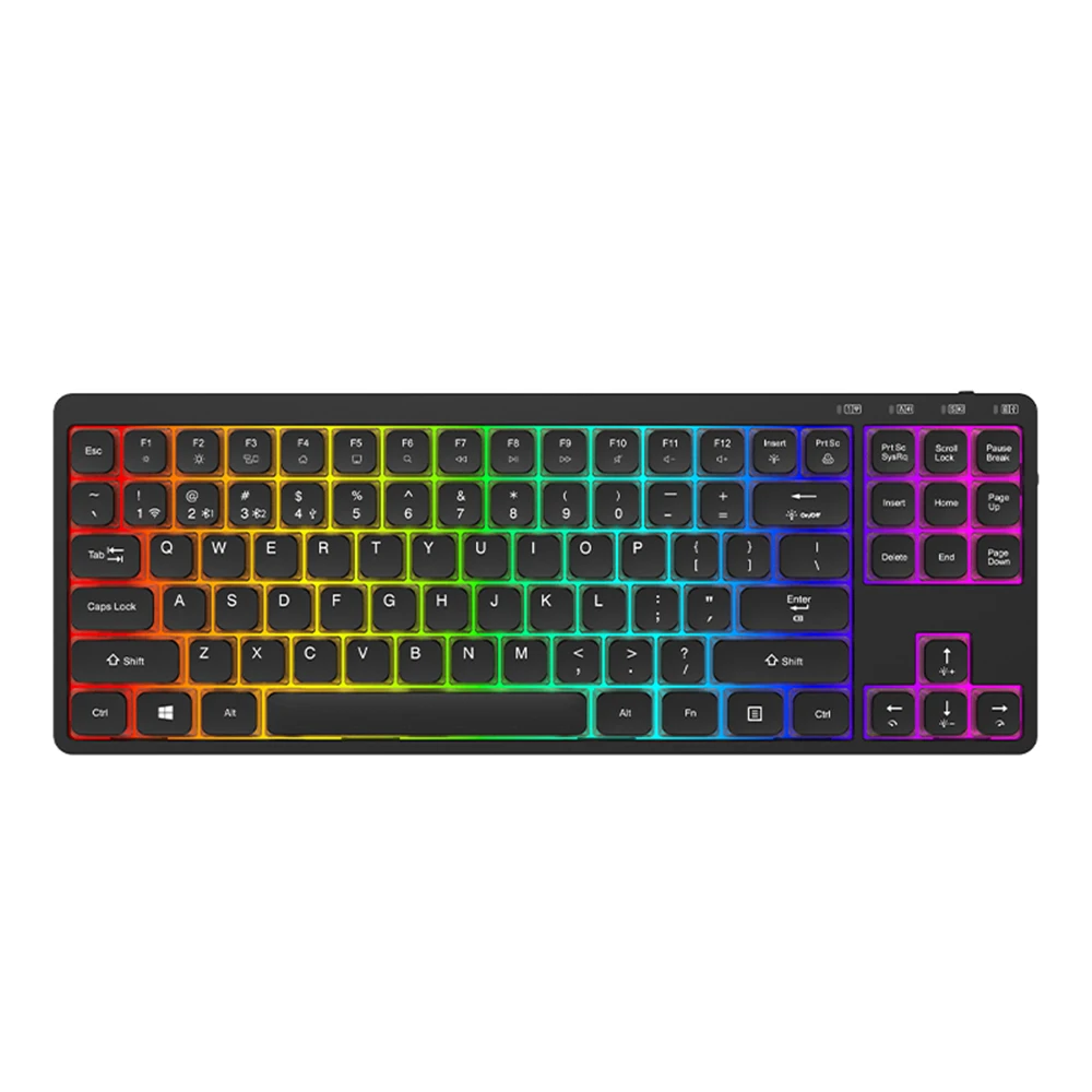 KY-MK302 OEM Manufacturing RGB 18 backlit effect multi-function keys low profile mechanical keyboard for gaming and office use 1