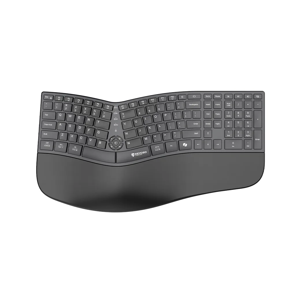 KY-K886 2.4G+BT 인체공학 키보드 (손목 쿠션 및 4단계 각도 조절, 접이식 다리 포함) - 사무용 1