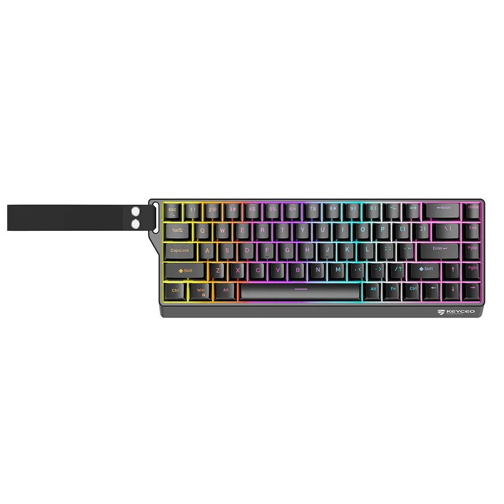 KY-MK68YX USB Magnetic Switch Gaming Keyboard with RGB Lighting, Web Software, Personalized Ribbon Design & Hot-Swappable OUTEMU White Jade Switches 1