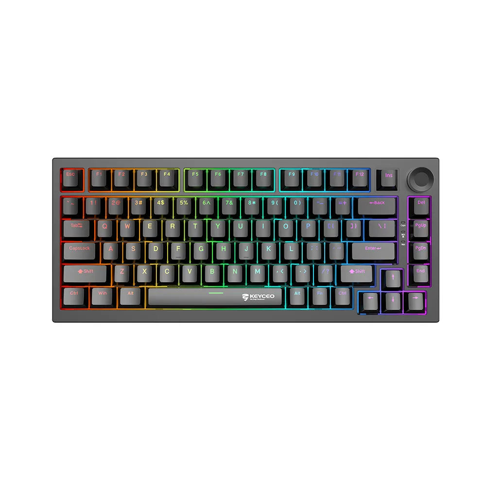 KY-MK84 Triple-Mode Hot-Swap Keyboard with Gasket Structure, RGB Lighting & Metal Knob 1