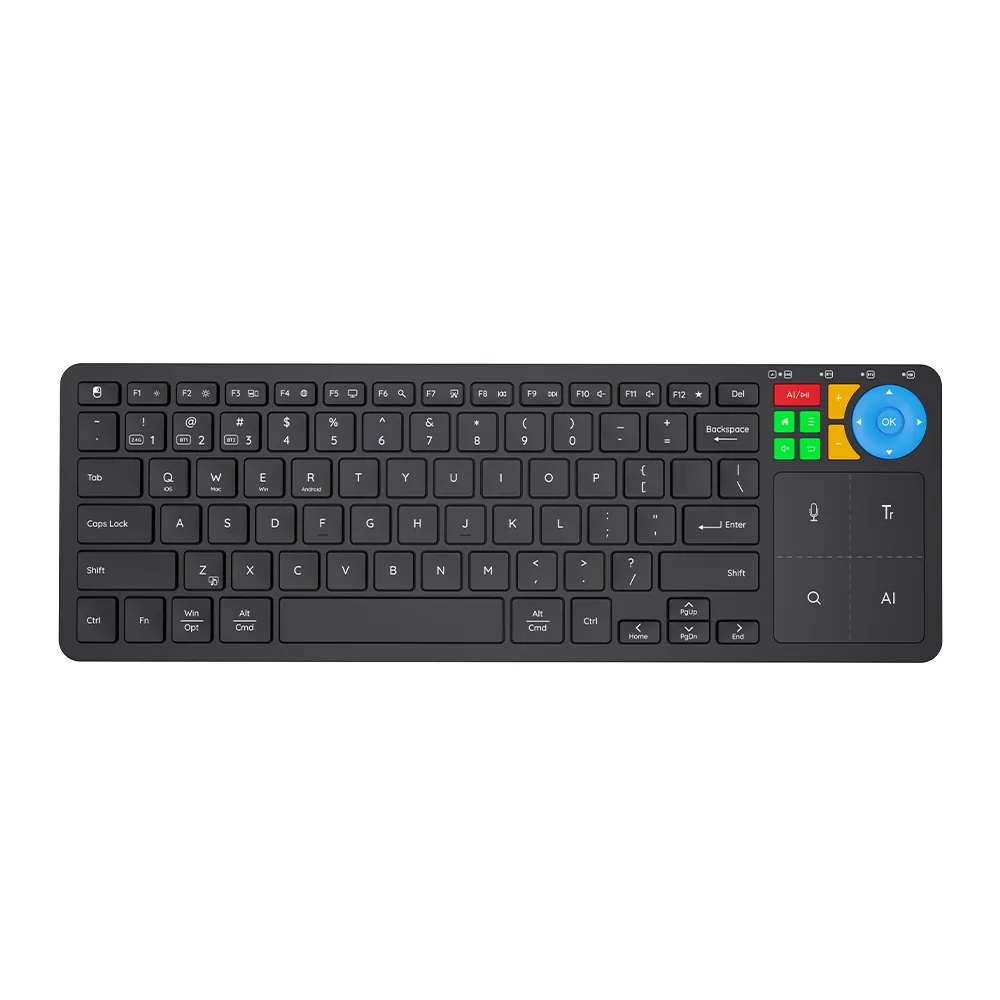 Teclado para TV Keyceo KY-X221AI 2.4G + Bluetooth com IA, touchpad, transcrição e tradução por voz | OEM/ODM 1
